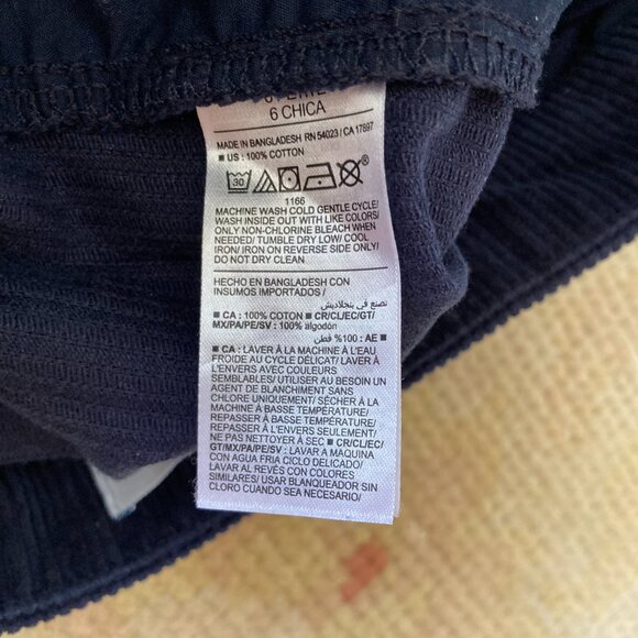 Old Navy High-Waisted Corduroy Wide-Leg Pants, 6 Petite, Navy Blue - Picture 7 of 11